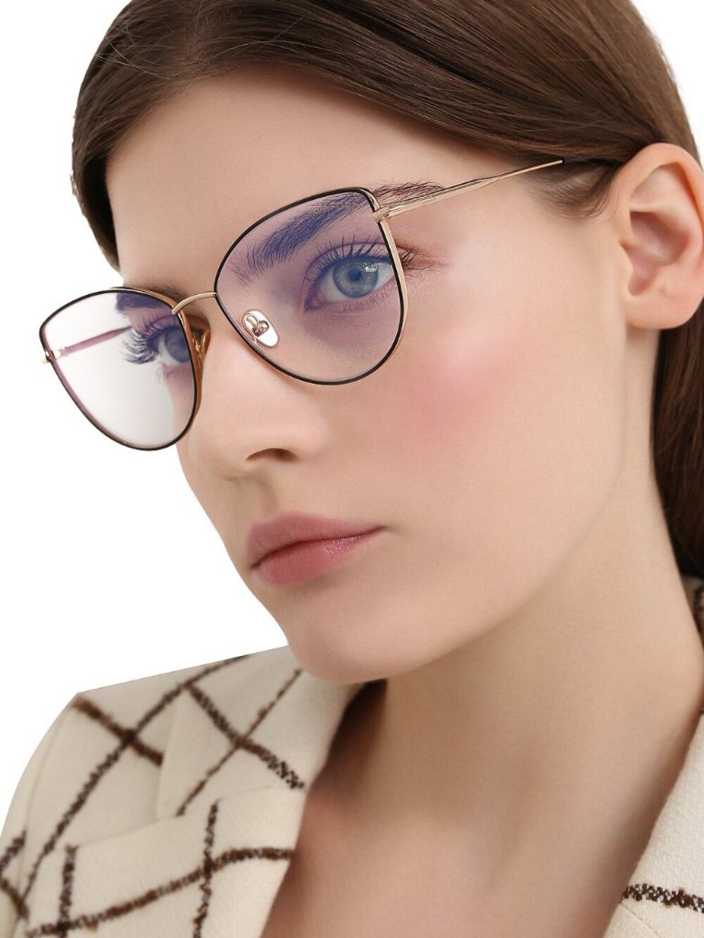 Tom Ford TF5667-B 005 Eyeglasses Black / Gold 55mm Cat Eye Frame